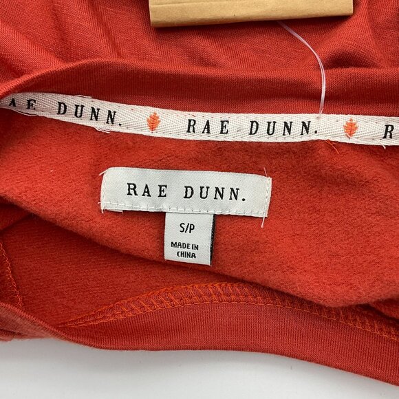 Rae Dunn Long Sleeve Burnt Orange Brushed Sweatshirt Embroidered Socks Sm NWT - Picture 4 of 8